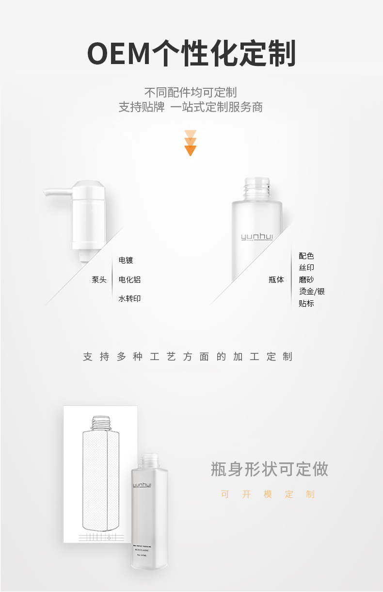 550ml圆柱上罩瓶PET撞色洗护乳液瓶包材洗发水身体乳瓶子